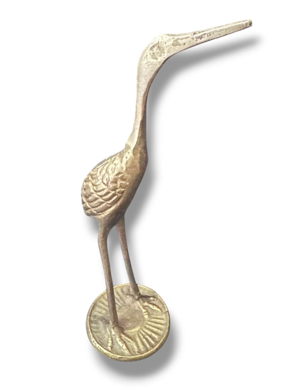 VINTAGE BRASS HERON BIRD